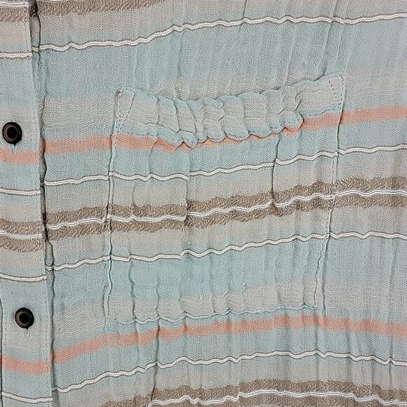 prAna Mint Plaid Button Front Buenos Dias T-Shirt Knee Length Dress Size Small - Picture 3 of 14